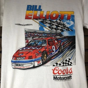 Vintage T-Shirt NASCAR Bill Elliott #9 Coors Light 1988 Graphic Med. Deadstock - Bild 1 von 10