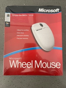 Vintage Microsoft Wheel Mouse Serial Port PS/2 Windows 2000 NT 98 SEALED - Picture 1 of 9