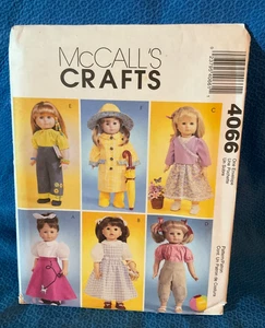 McCalls Pattern Doll Clothes Sz 18 Inch Doll  4066 MAP - Picture 1 of 3