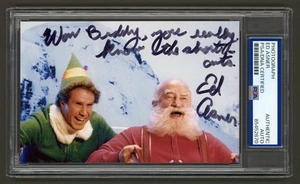 Ed Asner signiertes Foto (PSA) Weihnachtsmann in Elf Buddy Weihnachtsfilm Auto - Bild 1 von 2