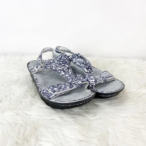 Alegria 38 EU 8 US Womens Black White Leather Kendra Vineland Comfort Sandals - Picture 1 of 9