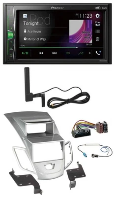 Pioneer MP3 DAB AUX 2DIN Bluetooth Autoradio für Ford Fiesta 2010-17 Display sil - Bild 1 von 4