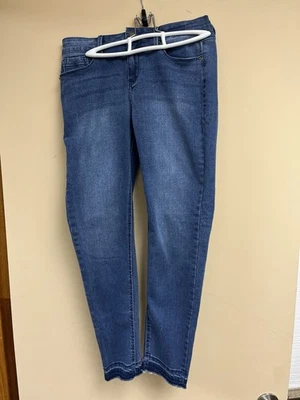 Pantalones de mezclilla para mujer Kenneth Cole Jess ajustados azules en contraste talla 4 elásticos Foto 1 de 4