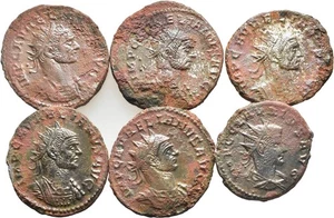 FITZ ROMAN EMPIRE LOT 6 COINS SOLDIER EMPERORS SILVERED AE ANTONINIAN ØNON142 - Bild 1 von 2