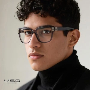 Retro Large Square Eyeglass Thick Frames Fashion Metal Decoration Glasses Unisex - Picture 1 of 16