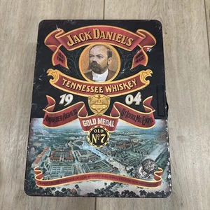 Vintage Jack Daniels Whiskey 1904 Goldmedaille aufklappbare Blechdose St Louis Weltausstellung - Bild 1 von 5