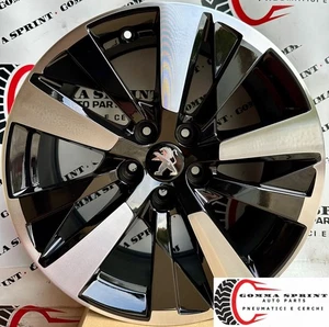 4 CERCHI IN LEGA ORIGINALI RAGGIO 17 PEUGEOT 3008 NERO LUCIDO DIAMANTATO - Foto 1 di 9