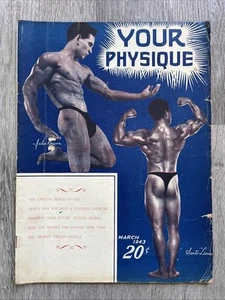 Joe Weider YOUR PHYSIQUE Magazine JULES BACON & SANTO LEONE MAR 1943 VOL 3 NO 1 - Picture 1 of 20