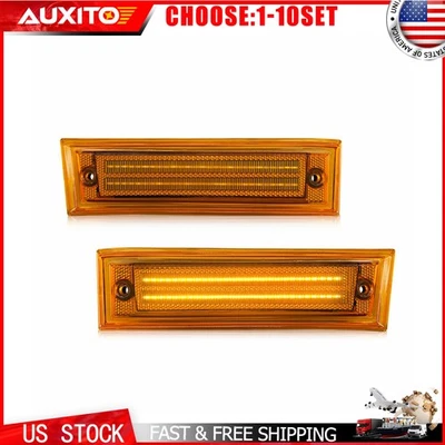 LED amber Side Marker Lights For 81-91 GMC Chevy Pickup C10 C20 C30 C2500 2-10X - Image 1 of 4