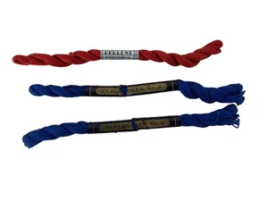 Coats Perlene Cotton Embroidery Floss Red Blue FT107 Lot of 3 VTG - Picture 1 of 7
