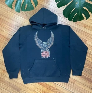 Vintage 80s 90s Large Harley Davidson Motorcycles Live To Ride Distressed Hoodie - Bild 1 von 8