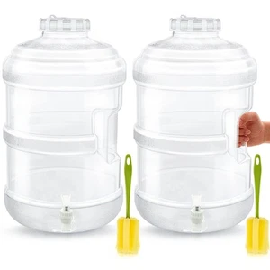 2 Pcs Jug with Lid and Spout Drink Beverage Dispenser Plastic Water Aguas Fre... - Picture 1 of 7