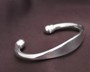 Solid 999 pure Silver Bangle Cuff for men women Hand Made gift jewelry S6150 - Picture 1 of 3