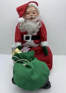 Vintage Weihnachtsmann Regal Sitter Stoffbeutel mit Geschenken Weihnachten Floppy 12 Zoll - Bild 1 von 8