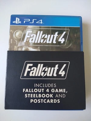 PS4 Fallout 4 with Game, Steelbook & Postcards, Pre-owned COMPLETE - Image 1 of 4