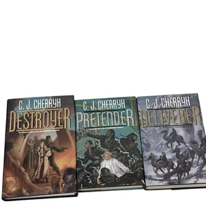 C.J. Cherryh Foreigner Trilogy HC Lot Destroyer Pretender Deliverer Sci-Fi Set - Picture 1 of 4