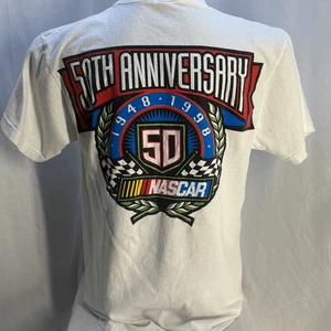 NASCAR 50th Anniversary t shirt 1998 Sz L Vintage 2 sided - Picture 1 of 5