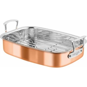 Chasseur Escoffier Induction Roasting Pan 35x26cm with Rack Copper/Stainless Ste - Picture 1 of 1