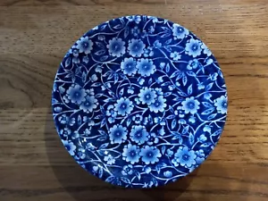 BURLEIGH Blue CALICO COFFEE ESPRESSO Demitasse SAUCER Vintage Old VGC - Picture 1 of 2