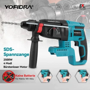 YOFIDRA® Akku Bohrhammer 4Modi Bohrmaschine SDS Hammer Bürstenlos Für 18V Makita - Bild 1 von 14