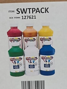 Einfach waschbare Temperafarben, 8 flüssige Unzen, Set mit 6 Farben, ungiftig, lebendig, Bo - Bild 1 von 2