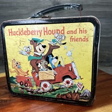 Vintage 1961 Huckleberry Hound & Friends Metal Lunch Box Quick Draw Mcgraw
