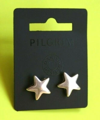 Pendientes clásicos estrellas enchapados en plata diseño danés peregrino de unos 14 mm Foto 1 de 2