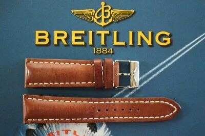 BREITLING 439X 24-20 MARRÓN CLARO LENGÜETA DE PANTORRILLA HEBILLA CORREA DE RELOJ CORREA DE RELOJ Foto 1 de 4