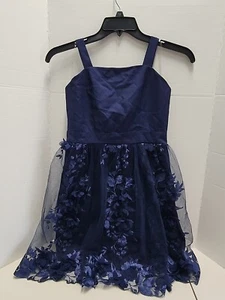 Poppies And Roses Girls Blue Formal Dress Size 14 NEW - Picture 1 of 2