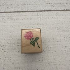 Wooden Rubber Stamp Vintage Flowers Plants All Night Media 478A Tiny Rose