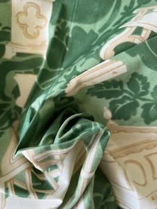OSBORNE & LITTLE Rendezvous Green Printed Cotton Fabric 26.6x26” England Remnant - Picture 1 of 7