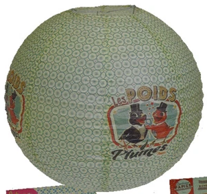 Papier Lampenschirm Vögel mit Hut Hängelampe Lampe Papierlampe Kinderzimmer - Bild 1 von 2