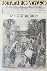 JOURNAL DES VOYAGES N° 773 de 1892 INDE LA VALLÉE HEUREUSE PEUPLE KACHMIRIS - Picture 1 of 1