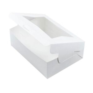 19" x 14" x 4" Window Cake/ Bakery Box white half sheet SCT (15 Pack)