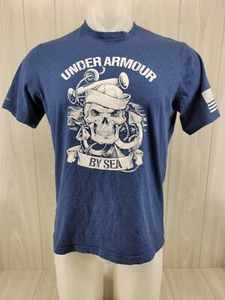 Under Armour By Sea Shirt Mens Medium Blue Short Sleeve Crew Neck - Picture 1 of 10