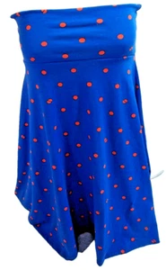 Lula Roe Skirt/Dress Blue Polka Dots Azure Stretch Simply Comfortable Sz Small - Picture 1 of 12