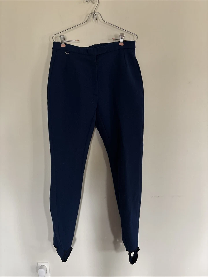 Pantalones de esquí vintage años 60 Austria clásicos estribo mezcla de lana azul esquí talla 30/34 Foto 1 de 4