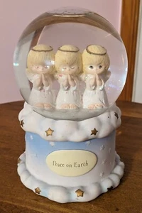 Hallmark Globo de Nieve Ángeles Oradores Caja de Baratijas de Cerámica de Dos Piezas  - Imagen 1 de 10