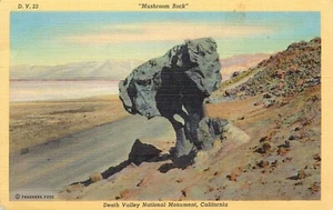 Postal Soldados Correo Gratis Mushroom Rock Death Valley California 1945 Lino - Imagen 1 de 2