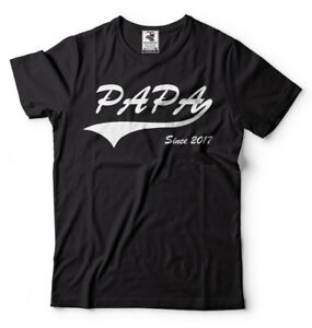 Papa Since 2017 T-shirt Papa Tee Shirt Neuf Papa T-shirt Baby Shower Baby Tee