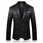 Luxury Men's New Casual Single Breasted Suit Dress Jacket Coat Stone Pattern