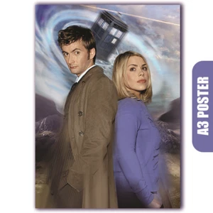 Doctor Who: 10th Doctor (David Tennant) & Rose Tyler (Billie Piper) (A3 Poster) - Picture 1 of 3
