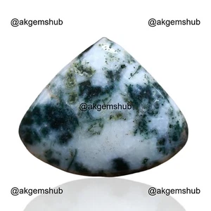 16.00 Cts Natural Moss Agate Pear Cabochon Wire Wrap Necklace Supply 19x24x5 mm - Picture 1 of 11