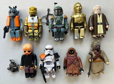 Lote de 9 figuras de Kubrick de Star Wars Greedo Bossk Boba Fett C3PO Kenobi Jawa Raider Foto 1 de 4