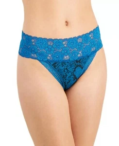 Jenni Intimates Women's Lace-Trim Thong Panty Underwear Blue Snake Print XXL - Picture 1 of 2