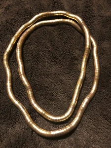 Gold Tone Snake Coil Bendable Segmented Necklace - Picture 1 of 5