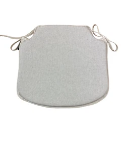 Plain Linen Small Spindle Back Tie-On Seat Pad. Garden/Kitchen/Dining - Picture 1 of 5
