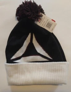 Reebok Bommelmütze Damen Logo Intarsien Strickmütze schwarz, weißer Besatz OSFM neu mit Etikett - Bild 1 von 3