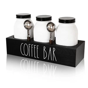 Coffee Sugar Tea Canister Set, Coffee Bean Storage Jar with Spoon and Airtigh... - Picture 1 of 7