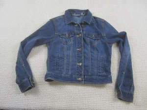 American Eagle Jacket Girls Medium Blue Denim Trucker Medium Wash - Picture 1 of 9